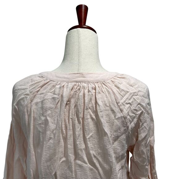 Cynthia Rowley Women's Top Size Large Blush Pink Cotton Blouse Shirt Boho Preppy - Picture 7 of 10